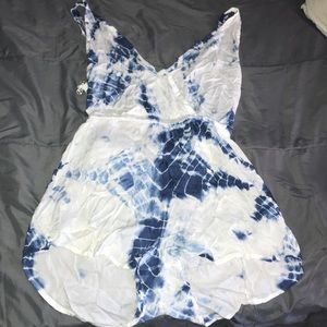 Blue and white Tye-Dye romper.